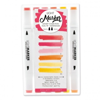 Studio Light Watercolor Marker dual tip water-based x6 sunset