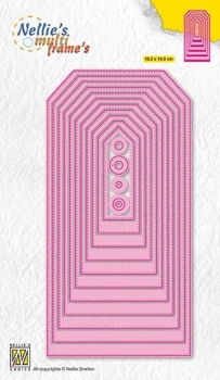 Nellie's Choice Stanzschablonen Etiketten Stitched Straight Tags Multi Frames