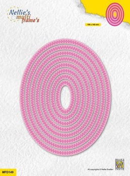 Nellie's Choice Stanzformen Oval mit Doppelnaht Double Stitchlines Oval Multiframes Dies