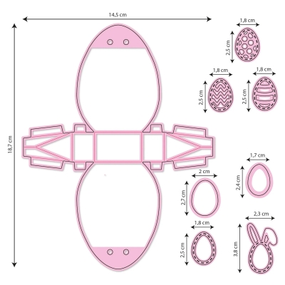 Nellie's Choice Stanzform Eggshaped Box Wrapping Dies Multi Frames
