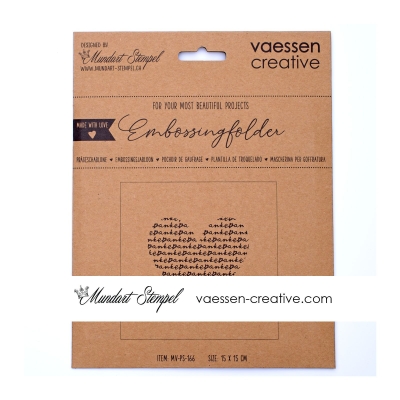 Vaessen Creative Mundart Stempel Prägeschablone Herz mit Danke 15x15cm