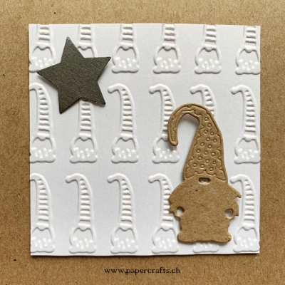 GRATIS! Mundart Stempel Prägeschablone Wichtel Gnome 15x15cm