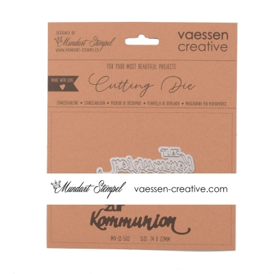 GRATIS! Vaessen Creative Mundart Stempel Stanzschablone zur Kommunion 7.4x2.2cm