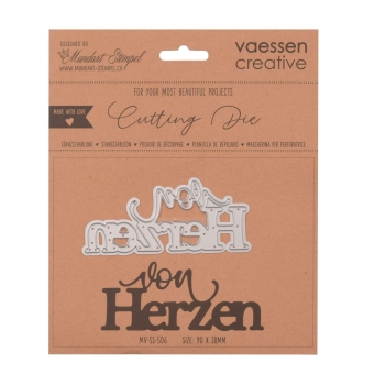 GRATIS! Vaessen Creative Mundart Stempel Stanzschablone von Herzen 9.0x3.8cm