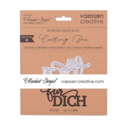 GRATIS! Vaessen Creative Mundart Stempel Stanzschablone Für Dich 7.9x4.0cm