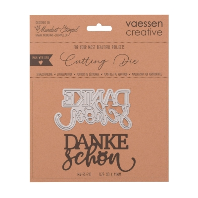 GRATIS! Vaessen Creative Mundart Stempel Stanzschablone Dankeschön 8.0x4.1cm