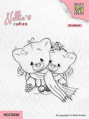 Nellie's Choice Clearstempel Cuties Cosity under a warm scarf 6.7x6.5cm