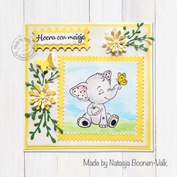 Nellie's Choice Clearstempel Elefant mit Schmetterling 6x6cm