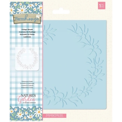 Crafter's Companion Prägeschablone Laubkranz Farmhouse Wreath 15.2x15.2cm