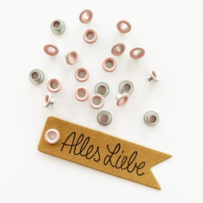 50 Stück Standard Oesen babyrosa Eyelets 4mm