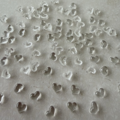 Transparente Mini Herzen 5mm 100 Stück