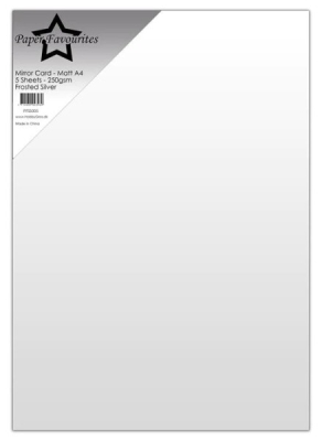 Paper Favourites Spiegelkarton Mirror Card Matt Frosted Silver A4 250gsm 5 Bogen