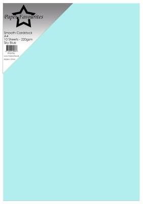 Paper Favourites Glattes Bastelpapier Cardstock Sky Blue A4 220gsm 10 Bogen