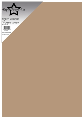 Paper Favourites Glattes Bastelpapier Cardstock Brown A4 220gsm 10 Bogen