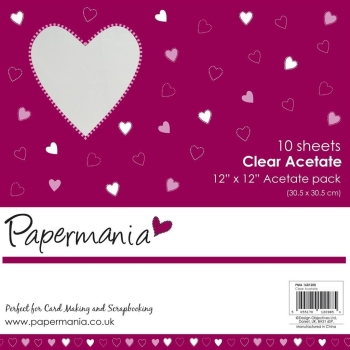 Papermania Plastikfolie Transparent Clear Acetate 12x12" 10 Bogen