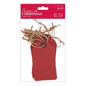 Papermania Geschenkanhänger rot Create Christmas Tags 6.3x11.3cm 20 Stück