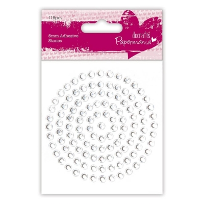 Papermania Halbperlen Strass-Steine silber Adhesive Stones