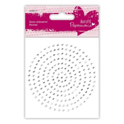 Papermania Halbperlen Glitzersteine silber Rhinestones 206 Stück