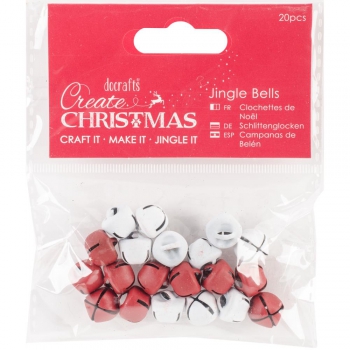 Docrafts - Papermania Jingle Bells Red & White 20 Stück