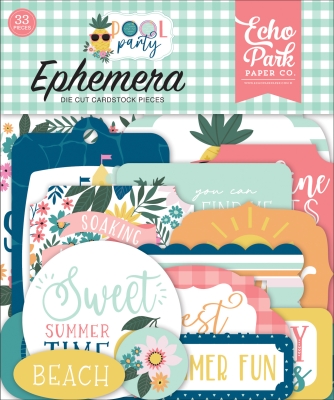 GRATIS! Echo Park Paper Ephemera Die Cuts Pool Party