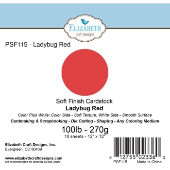 Elizabeth Craft Designs Soft Finish Cardstock Ladybug Red 10 Bogen
