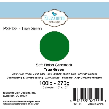Elizabeth Craft Designs - Soft Finisch Cardstock True Green 10 Bogen