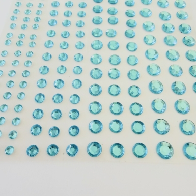 Rhinestones Strass-Steine Halbperlen Meerblau selbstklebend