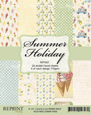 Reprint Papierpack Summer Holiday 6x6" 15.2x15.2cm 170gsm