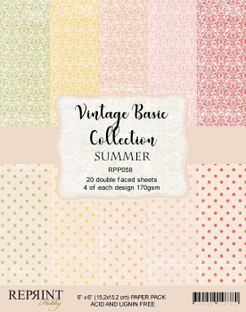 Reprint Papierpack Vintage Basic Collection Summer 6x6"