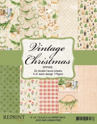 Reprint Papierblock Vintage Christmas 6x6" 15.2x15.2cm