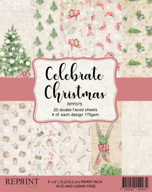 Reprint Papierpack Celebrate Christmas 6x6" 15.2x15.2cm 170gsm