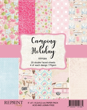 Reprint Papierpack Camping Holiday 6x6" 15.2x15.2cm 170gsm
