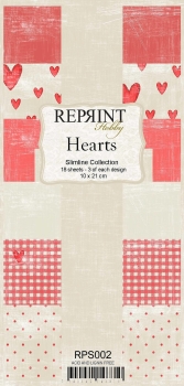 Reprint Papierpack Slimline Hearts 10x21cm