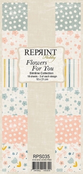 Reprint Papierpack Blumen für Dich Slimline Flowers For You 10x21cm