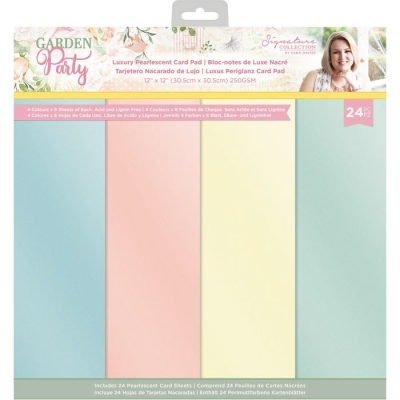 Crafter's Companion Papierblock Garden Party Luxury Perlescent Card Pad 12x12"