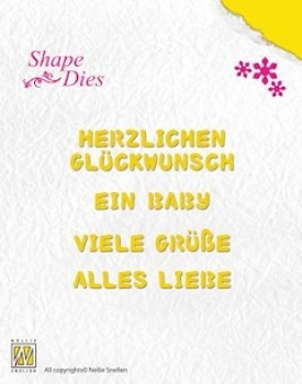Nellie's Choice Stanzschablonen Texte Shape Dies German Texts-1