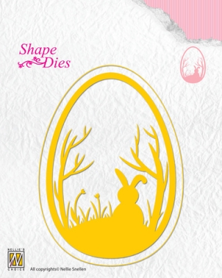 Nellie's Choice Stanzschablonen Osterei mit Hase 2-teilig Easter Egg Shape Dies