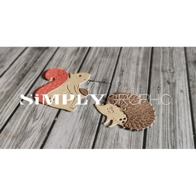 Simply Graphic Stanzschablonen Eichhörnchen und Igel écureuil et hérisson