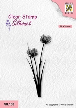 Nellie's Choice Stempel Flowers-21 Silhouette 2.9x7.0cm