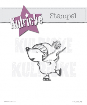 Kulricke - Clearstempel Maus mit Schlittschuhe