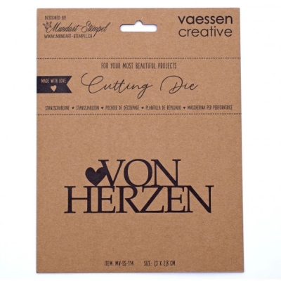 GRATIS! Mundart Stempel Stanzschablone Von Herzen mit Herz 7.3x2.8cm