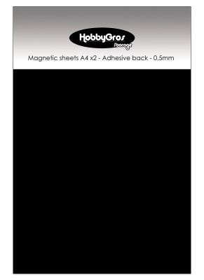 HobbyGros Magnetblätter selbstklebend A4 0.5mm Magnetic Sheets 2 Stück