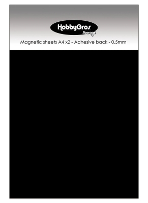 HobbyGros Magnetblätter selbstklebend A4 0.5mm Magnetic Sheets 2 Stück