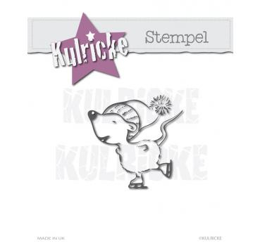 Kulricke - Clearstempel und Stanze Maus mit Schlittschuhe