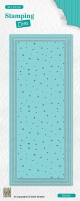 Nellie's Choice Stanzschablonen Slimline Punkte & Sterne Dots & Stars 9.0x21.0cm