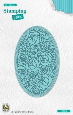 Nellie's Choice Stanzschablonen Oval Rosen 8.3x13.3cm