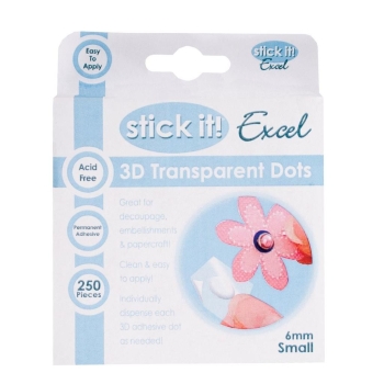 Stick It! Kleine Klebepunkte 3D Transparent Permanent Glue Dots 6mmx250Stck