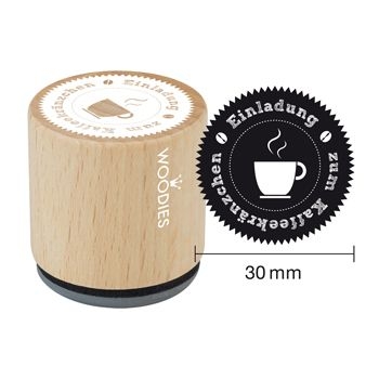 Woodies Holzstempel Einladung zum Kaffeekränzchen