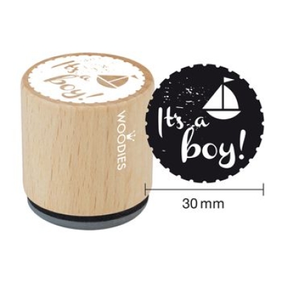 GRATIS! Woodies Holzstempel It's a boy!