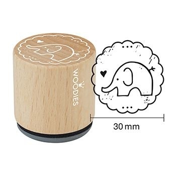 Woodies Holzstempel Elephant Rubber Stamp